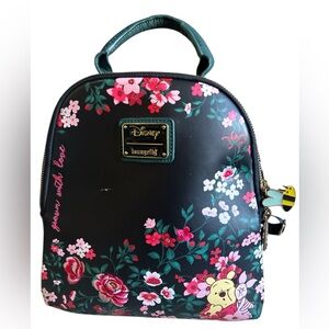 Loungefly Disney Winnie the Pooh Pooh & Piglet Floral Embroidered Mini Backpack